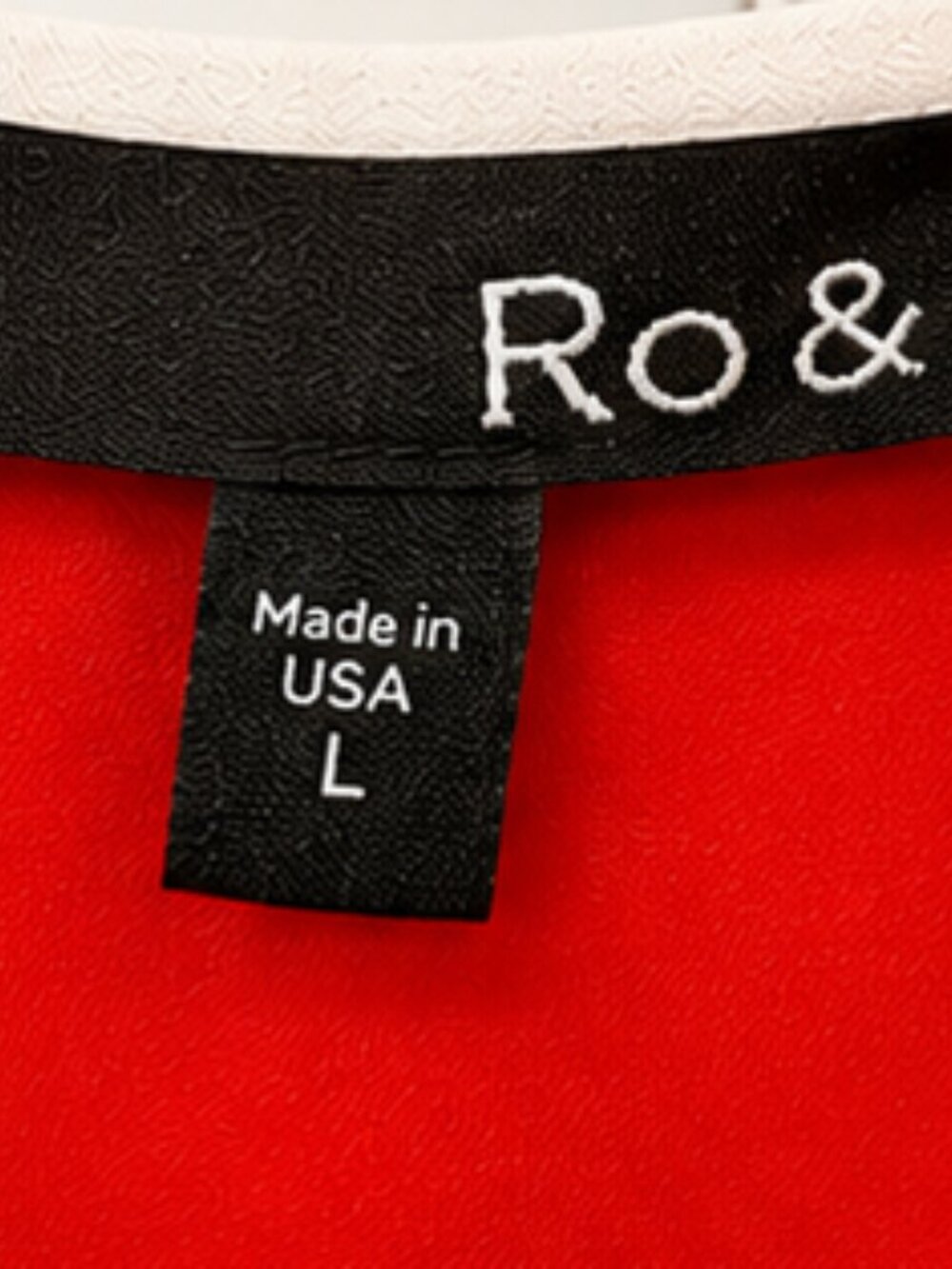 Ro & De Red White Geometric Sleeveless Halter Blouse Size Large - Picture 5 of 5